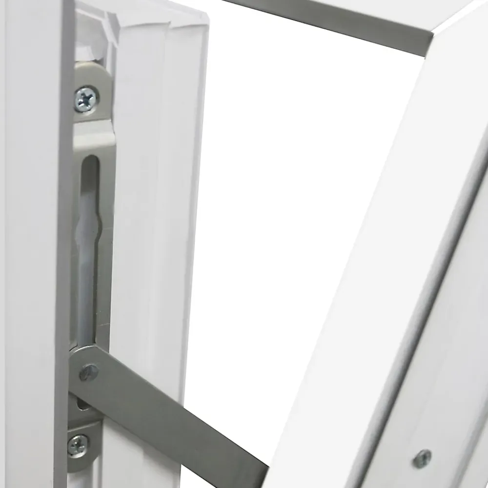 GoodHome Fenêtre abattante par le haut double vitrage en PVC blanc l.125 x H.63 cm- Fenêtre Pvc