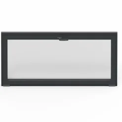 GoodHome Fenêtre abattante par le haut double vitrage en aluminium gris l.123 x H.47 cm- Fenêtre Aluminium