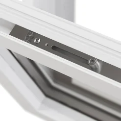GoodHome Fenêtre Aluminium<Fenêtre abattante par le haut double vitrage en aluminium blanc l.103 x H.47 cm