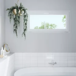 GoodHome Fenêtre Pvc<Fenêtre abattante par le haut double vitrage en PVC blanc l.65 x H.48 cm