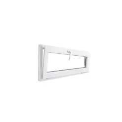 GoodHome Fenêtre Pvc<Fenêtre abattante par le haut double vitrage en PVC blanc l.105 x H.48 cm
