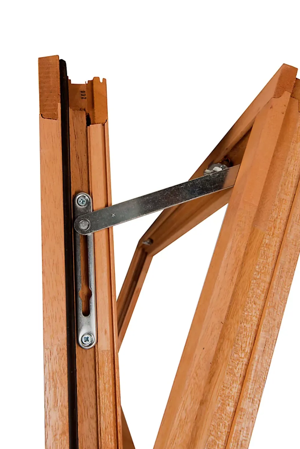 GoodHome Fenêtre abattante par le haut double vitrage en bois marron l.125 x H.47,8 cm- Fenêtre Bois