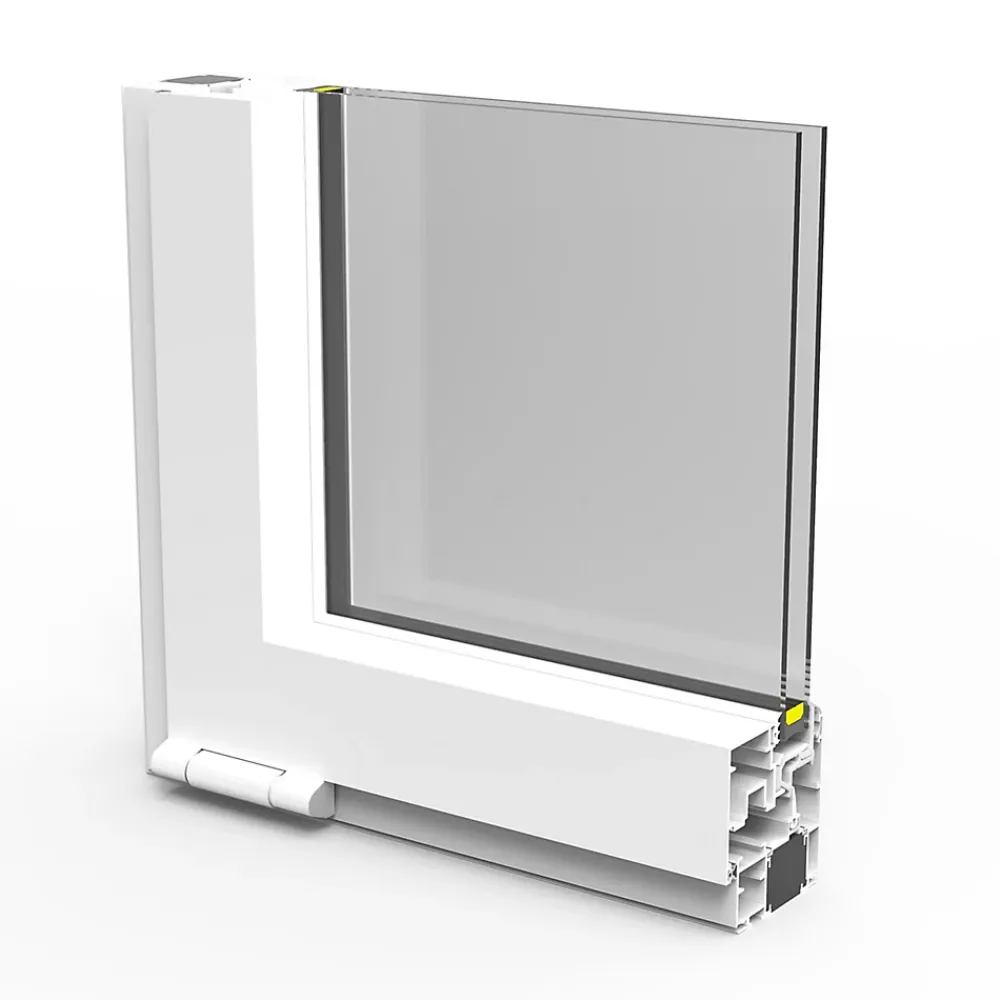 GoodHome Fenêtre Aluminium<Fenêtre abattante par le haut double vitrage en aluminium blanc l.63 x H.47 cm