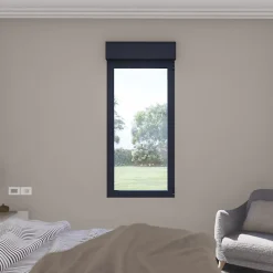 GoodHome Fenêtre Aluminium<Fenêtre alu 1 vantail oscillo-battant + volet roulant électrique gris - l.40 x h.65 cm, tirant droit