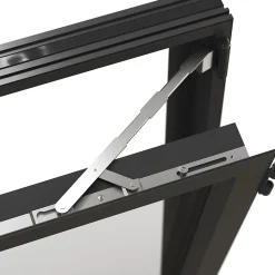 GoodHome Fenêtre Aluminium<Fenêtre alu 1 vantail oscillo-battant + volet roulant électrique gris - l.60 x h.75 cm, tirant gauche