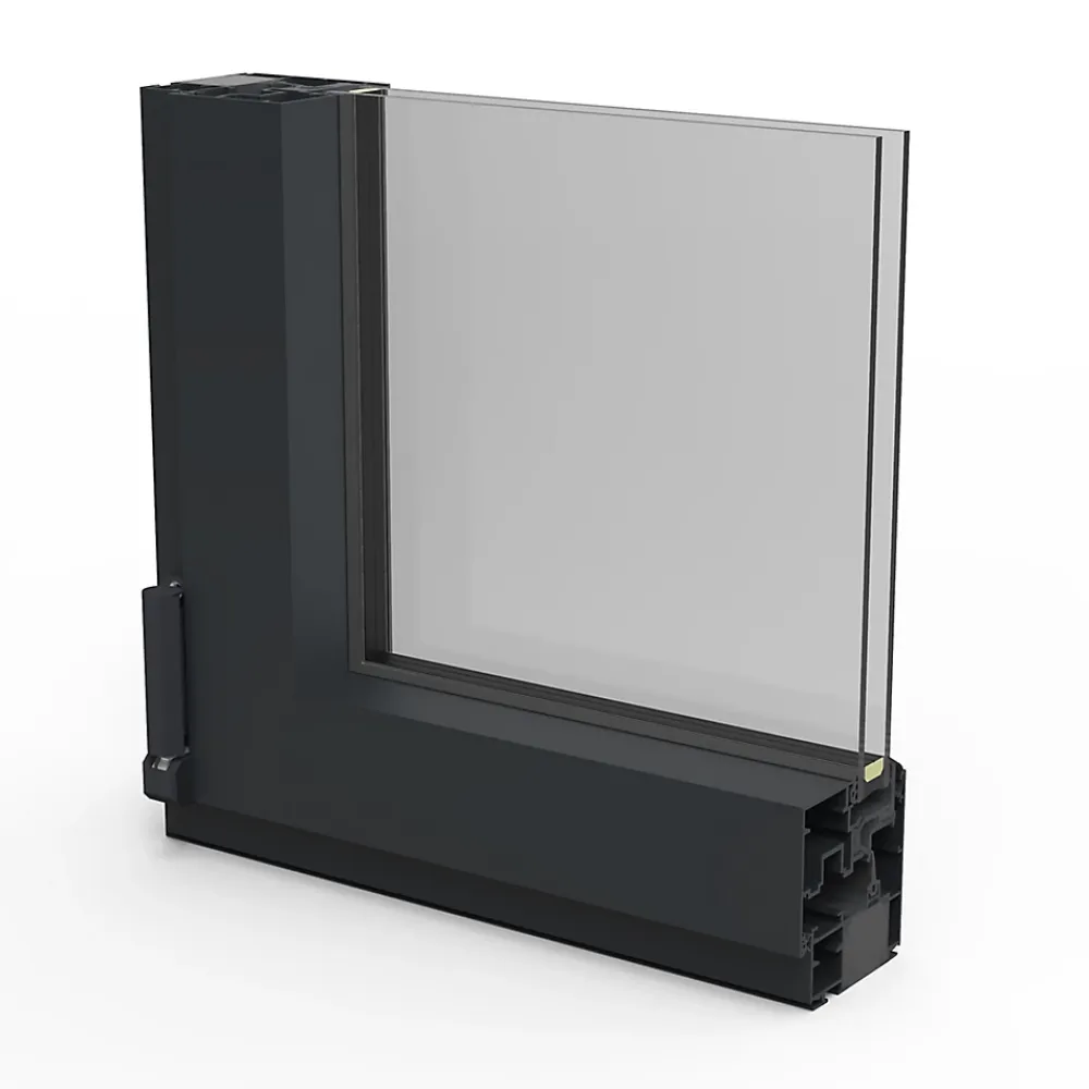 GoodHome Fenêtre Aluminium<Fenêtre alu 2 vantaux oscillo-battant + volet roulant électrique gris - l.100 x h.135 cm
