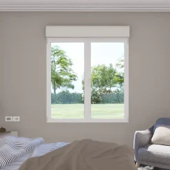 GoodHome Fenêtre Aluminium<Fenêtre alu 2 vantaux oscillo-battant + volet roulant électrique blanc - l.120 x h.115 cm