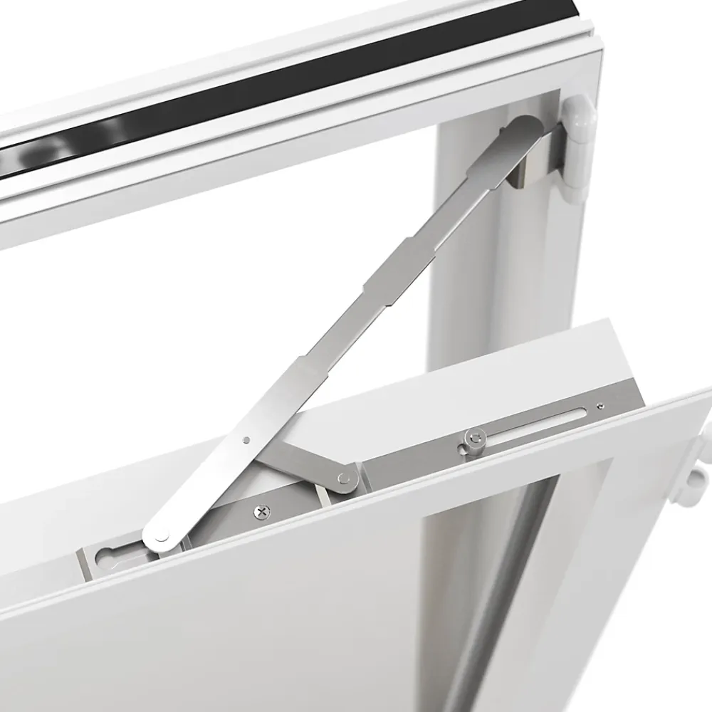 GoodHome Fenêtre Aluminium<Fenêtre alu 2 vantaux oscillo-battant + volet roulant électrique blanc - l.120 x h.115 cm