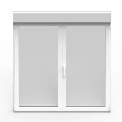 GoodHome Fenêtre Aluminium<Fenêtre alu 2 vantaux oscillo-battant + volet roulant électrique blanc - l.120 x h.105 cm