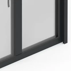 GoodHome Fenêtre alu 2 vantaux oscillo-battant + volet roulant électrique gris - l.100 x h.165 cm- Fenêtre Aluminium
