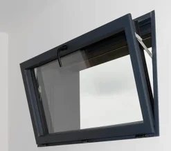 3 in 1 Fenêtre Aluminium<Fenêtre Aluminium à soufflet sécurité RAL 7016 ( L.: 100 cm x H.: 50 cm)