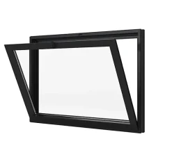 3 in 1 Fenêtre Aluminium<Fenêtre Aluminium à soufflet sécurité RAL 7016 ( L.: 100 cm x H.: 50 cm)