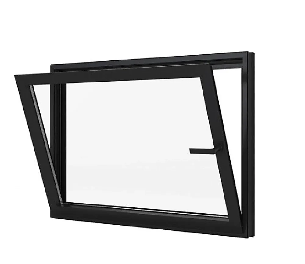 3 in 1 Fenêtre Aluminium<Fenêtre Aluminium à soufflet sécurité RAL 7016 ( L.: 80 cm x H.: 50 cm)