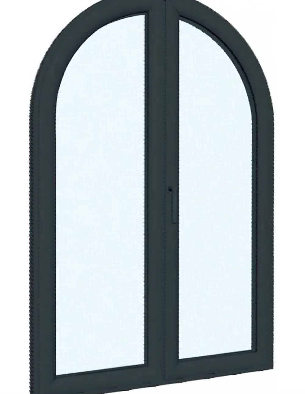 3 in 1 Fenêtre Aluminium avec 1 ventail ouvrant RAL 7016 ( L.: 140 cm x H.: 140 cm)- Fenêtre Aluminium
