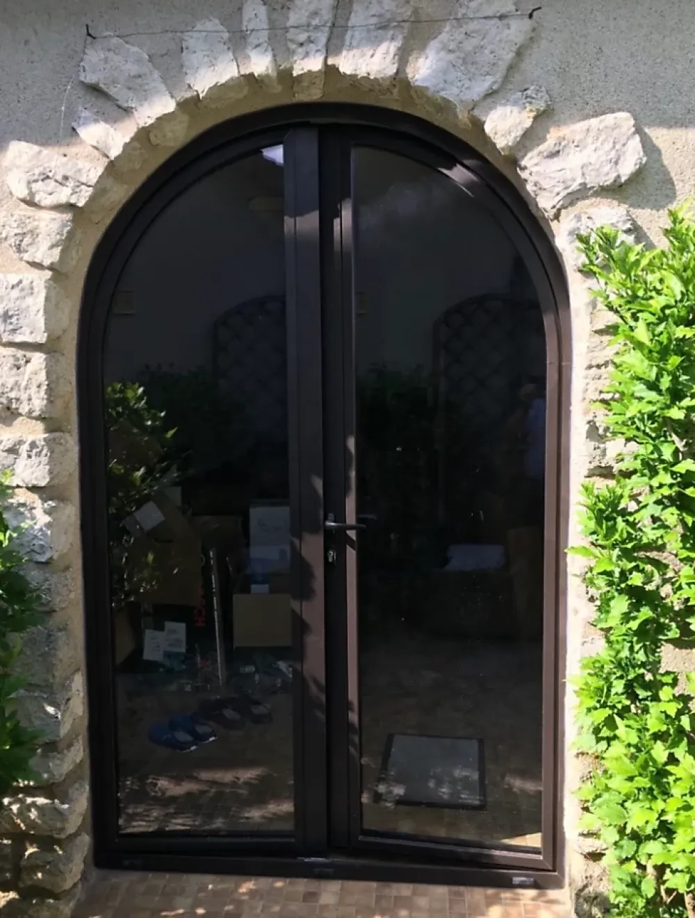 3 in 1 Fenêtre Aluminium<Fenêtre Aluminium avec 1 ventail ouvrant RAL 7016 ( L.: 120 cm x H.: 150 cm)