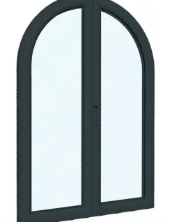 3 in 1 Fenêtre Aluminium<Fenêtre Aluminium avec 1 ventail ouvrant RAL 7016 ( L.: 120 cm x H.: 150 cm)