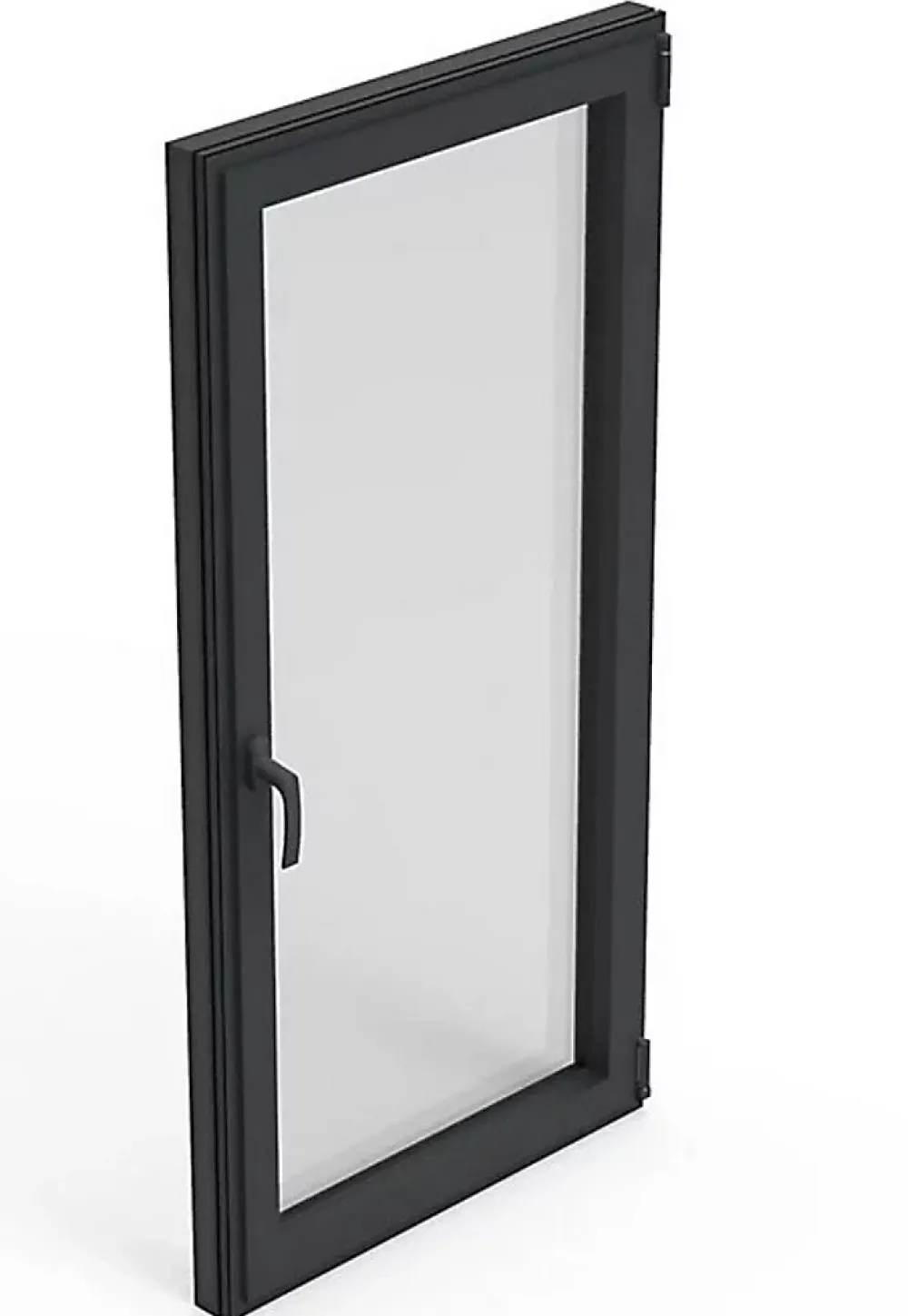 3 in 1 Fenêtre Aluminium<Fenêtre Aluminium avec 1 ventail ouvrant RAL 7016 ( L.: 120 cm x H.: 200 cm)