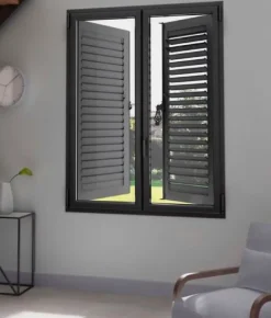 3 in 1 Fenêtre Aluminium<Fenêtre Aluminium deux cadres double ouvrant RAL 7016 ( L.: 197 cm x H.: 220 cm)