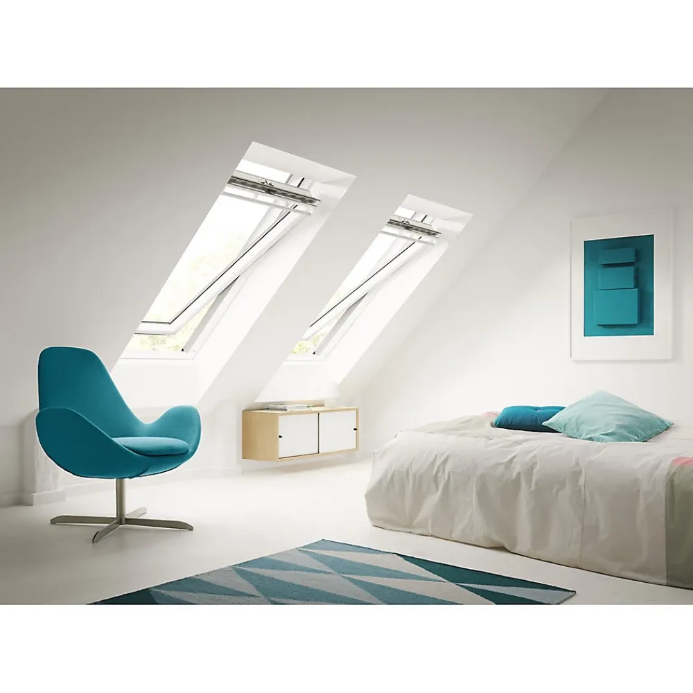 Velux Fenêtre de toit à rotation Standard Whitefinish - bois peint en blanc L. 134 x H. 140 cm (GGL 2054 UK08)- Velux Et Fenêtre De Toit