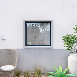 GoodHome Fenêtre Aluminium<Fenêtre fixe double vitrage en aluminium gris l.123 x H.137 cm