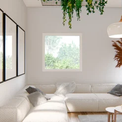 GoodHome Fenêtre fixe double vitrage en aluminium blanc l.123 x H.127 cm- Fenêtre Aluminium