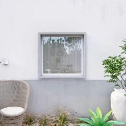 GoodHome Fenêtre fixe double vitrage en aluminium blanc l.123 x H.127 cm- Fenêtre Aluminium