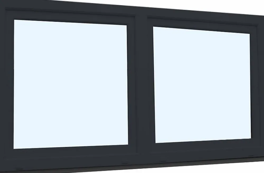 Fral Fermetures Fenêtre Pvc<Fenêtre oscillo-battante double vantaux PVC anthracite et blanc L 1400mm x H 850mm ouvrant droit
