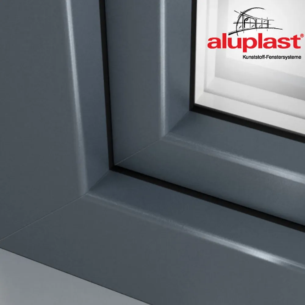 Fral Fermetures Fenêtre Pvc<Fenêtre oscillo-battante double vantaux PVC anthracite et blanc L 1400mm x H 850mm ouvrant droit
