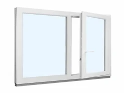 Fral Fermetures Fenêtre oscillo-battante double vantaux PVC blanc L 1400mm x H 850mm ouvrant droit- Fenêtre Pvc