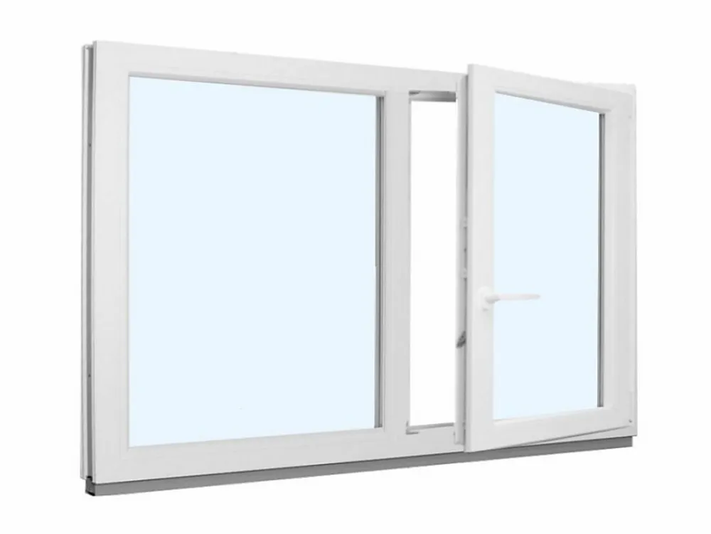 Fral Fermetures Fenêtre oscillo-battante double vantaux PVC blanc L 1400mm x H 850mm ouvrant droit- Fenêtre Pvc