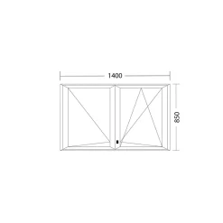 Fral Fermetures Fenêtre oscillo-battante double vantaux PVC blanc L 1400mm x H 850mm ouvrant droit- Fenêtre Pvc