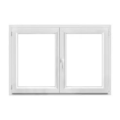 Fral Fermetures Fenêtre oscillo-battante double vantaux PVC blanc L 1400mm x H 850mm ouvrant droit- Fenêtre Pvc