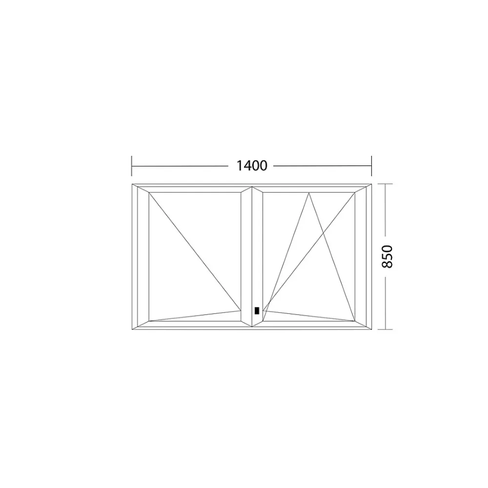 Fral Fermetures Fenêtre Pvc<Fenêtre oscillo-battante double vantaux PVC anthracite L 1400mm x H 850mm ouvrant droit