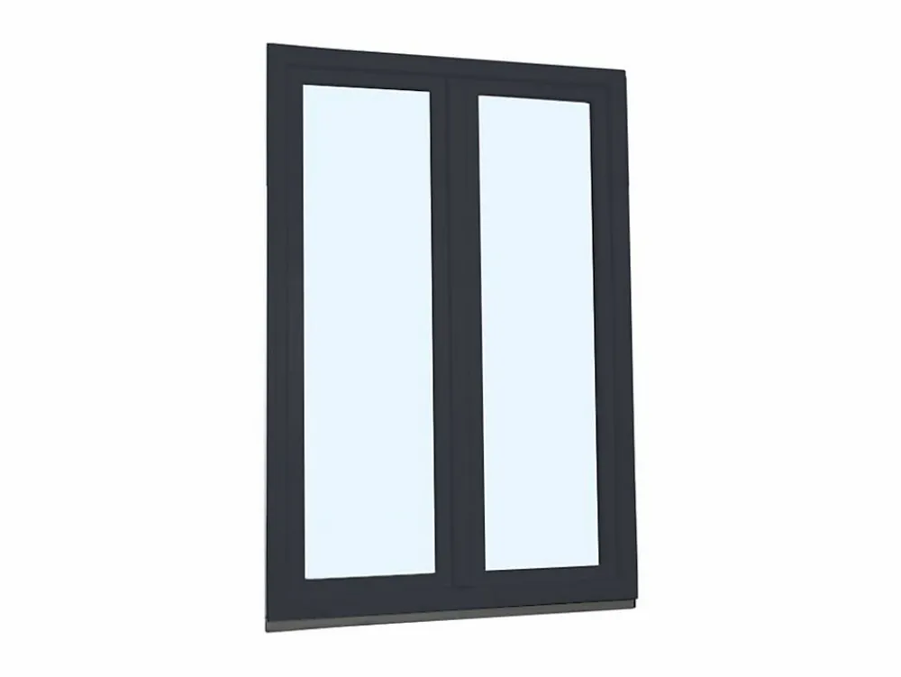 Fral Fermetures Fenêtre oscillo-battante double vantaux PVC anthracite L 1000mm x H 1300mm ouvrant droit- Fenêtre Pvc