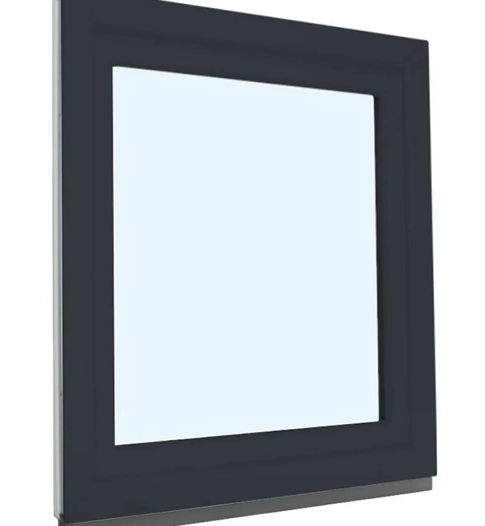 Fral Fermetures Fenêtre oscillo-battante PVC anthracite et blanc L 650mm x H 750mm ouvrant gauche- Fenêtre Pvc