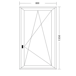 Fral Fermetures Fenêtre Pvc<Fenêtre oscillo-battante PVC anthracite L 800mm x H 1350mm ouvrant droit