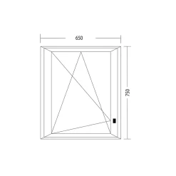 Fral Fermetures Fenêtre Pvc<Fenêtre oscillo-battante PVC anthracite L 650mm x H 750mm ouvrant gauche