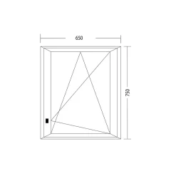 Fral Fermetures Fenêtre Pvc<Fenêtre oscillo-battante PVC anthracite L 650mm x H 750mm ouvrant droit