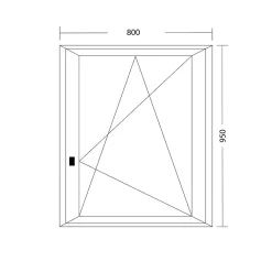 Fral Fermetures Fenêtre Pvc<Fenêtre oscillo-battante PVC anthracite L 800mm x H 950mm ouvrant droit