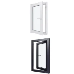 Hexa’Fen Fenêtre Pvc<Fenêtre PVC - LxH 600x1000 mm -Triple Vitrage - Bicolore blanc int/anthracite ext-poignée à droite