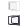 Hexa’Fen Fenêtre PVC - LxH 800x600 mm -Triple Vitrage - Bicolore blanc int/anthracite ext-poignée à droite- Fenêtre Pvc