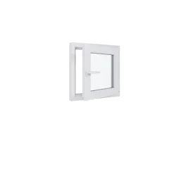 Hexa’Fen Fenêtre PVC - LxH 600x600 mm -Triple Vitrage - Blanc -poignée à gauche- Fenêtre Pvc