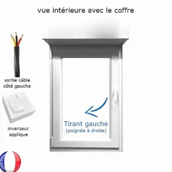 Gefradis Fenêtre Pvc<Fenêtre PVC 1 vantail avec volet roulant électrique H 75 x L 80 cm pour pose en neuf - tirant gauche