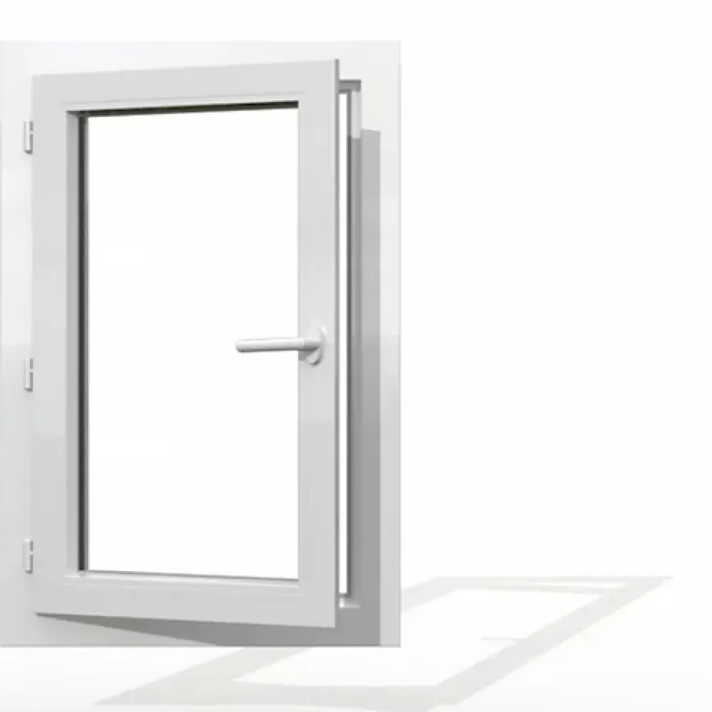 Gefradis Fenêtre PVC 1 vantail H 105 x L 80 cm OF pour pose en neuf avec poignée - tirant gauche- Fenêtre Pvc