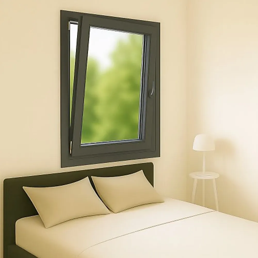 Gefradis Fenêtre Pvc<Fenêtre PVC 1 vantail H 95 x L 60 cm OB anthracite pour pose en neuf - tirant gauche