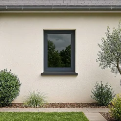 Gefradis Fenêtre Pvc<Fenêtre PVC 1 vantail H 95 x L 60 cm OB anthracite pour pose en neuf - tirant gauche