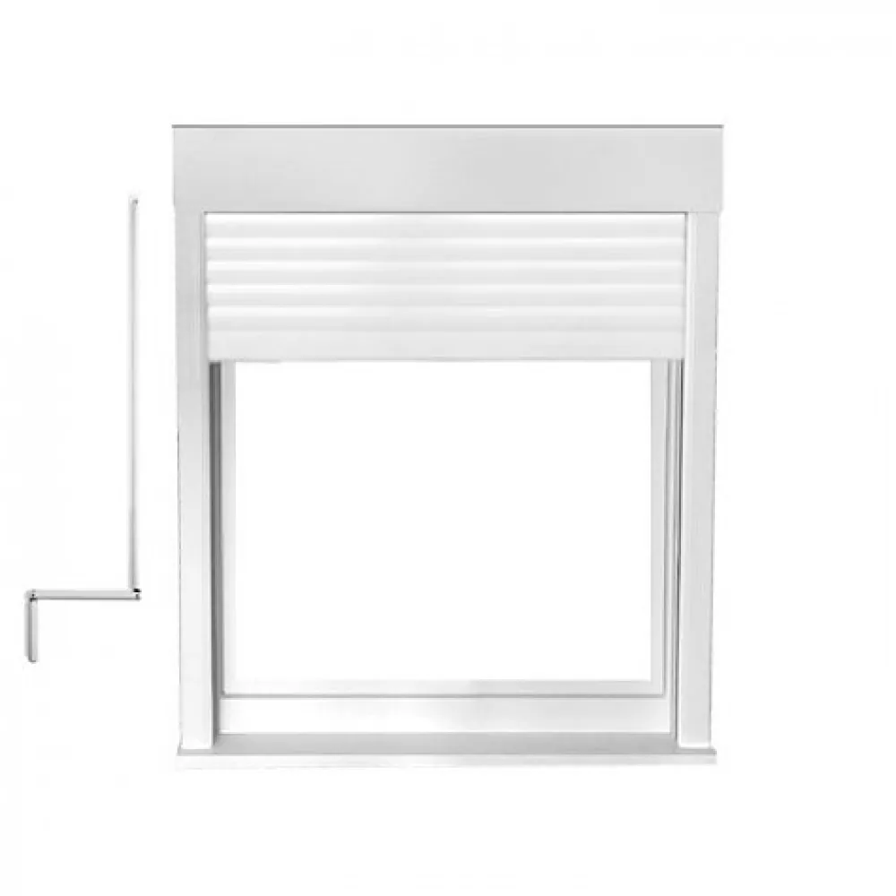 Gefradis Fenêtre PVC 1 vantail oscillo-battant avec volet roulant manivelle verre brouillé H 95 x L 60 cm pour pose en neuf - tirant gauche- Fenêtre Pvc