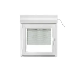 GoodHome Fenêtre Pvc<Fenêtre PVC 1 vantail oscillo-battant + volet roulant électrique blanc - l.80 x h.75 cm, tirant gauche