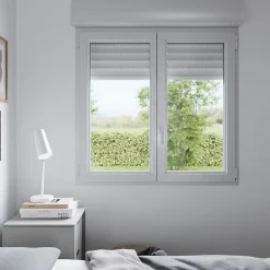GoodHome Fenêtre PVC 1 vantail oscillo-battant + volet roulant électrique blanc - l.80 x h.95 cm, tirant gauche- Fenêtre Pvc