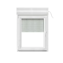 GoodHome Fenêtre PVC 1 vantail oscillo-battant + volet roulant électrique blanc - l.80 x h.95 cm, tirant gauche- Fenêtre Pvc
